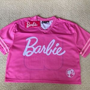Pink Barbie cropped Malibu jersey. NWT. Crop style. Malibu 59 on the back.